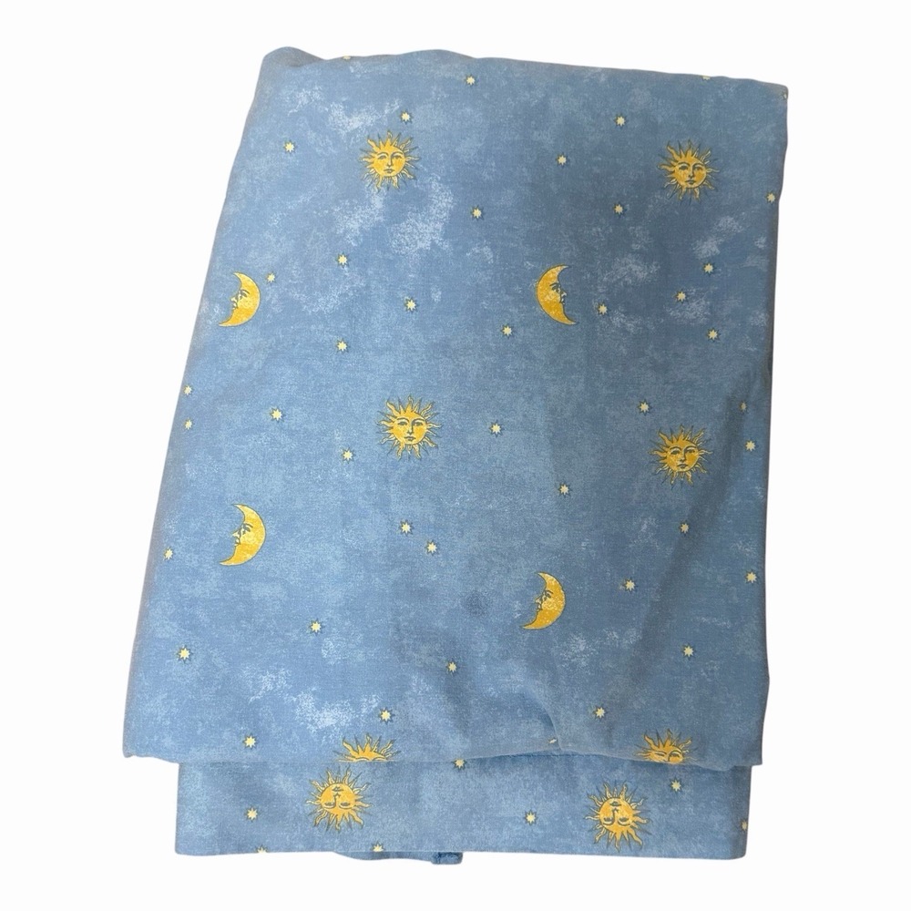 Celestial Springs Vintage Flat Sheet USA Full- Fabric DIY Bedding Sun Moon